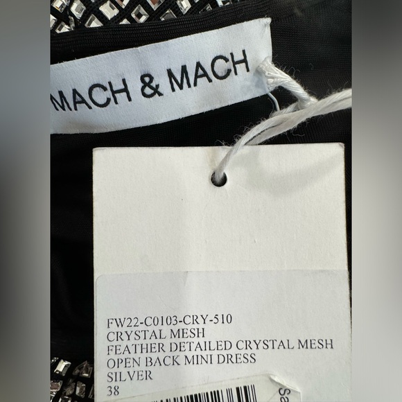 Mach & Mach Glass Embellished and Feather-Trim Mini Dress - Picture 16 of 16